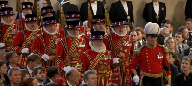 Soldiers in formal uniforms