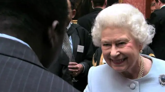 Bolaji Egbewale meeting Queen Elizabeth II