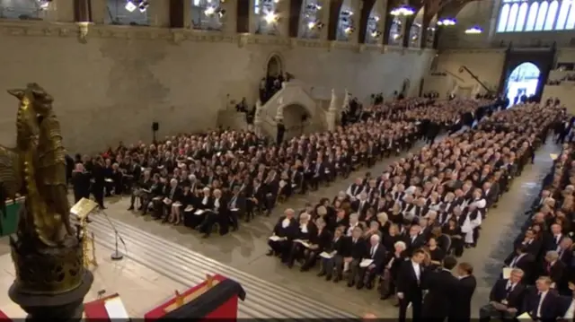 Peers and MPs gathered in Westminster Hall