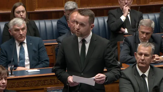 Foyle MLA Gary Middleton during a special sitting of the Assembly at Stormont