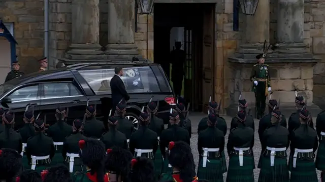 Royal hearse waiting to leave