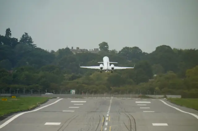 Plane carrying King Charles III and Camilla, Queen Consort, takes off from RAF Northolt in west London, before travelling to Edinburgh