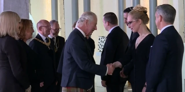 King Charles III arrives at the Scottish Parliament