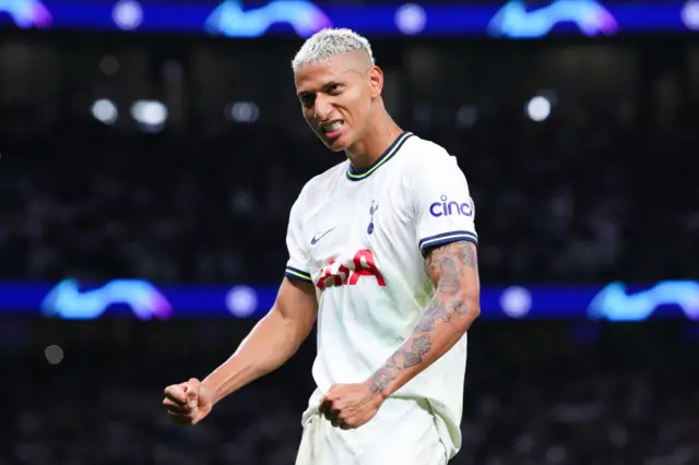 Richarlison celebrates a goal for Tottenham Hotspur