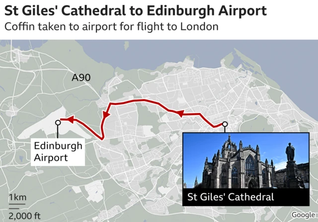 St Giles' Cathedral to Edinburgh Airport