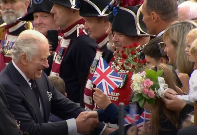 King Charles III greets crowds at Hillsborough Castle