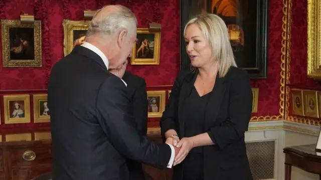 Michelle O'Neill with King Charles III