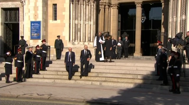 King Charles III leaves St Anne's Cathedral in Belfast