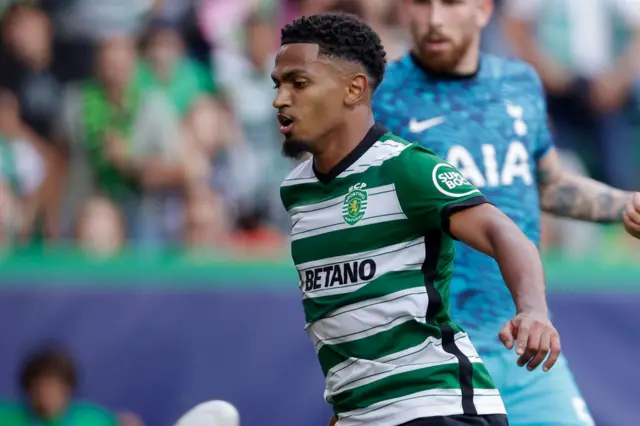 Sporting Lisbon's Marcus Edwards against Spurs