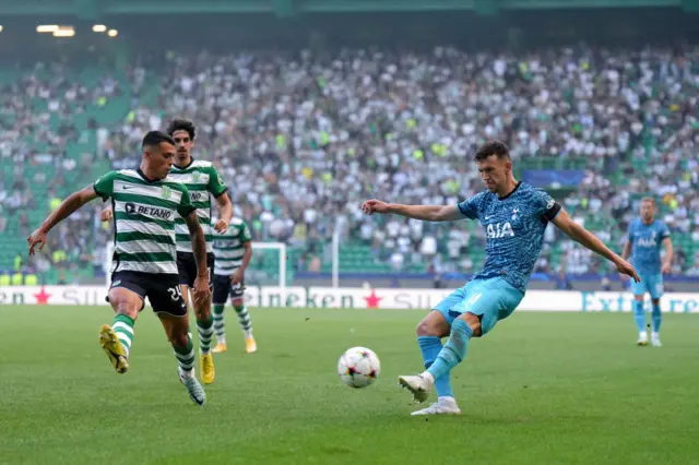 Ivan Perisic whips in a cross for Tottenham