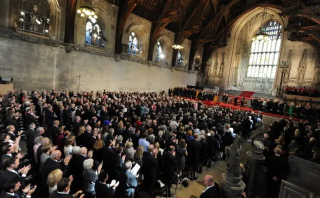 Westminster Hall during Barack Obama's address in 2011