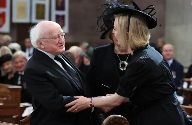 Liz Truss and Irish President Michael D Higgins