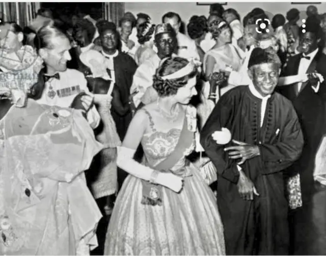 The Queen and Prime Minister at a Commonwealth event in Sierra Leone