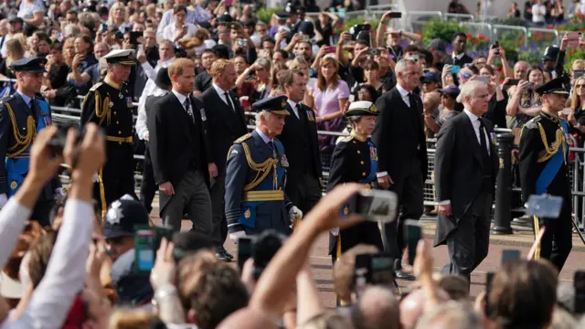 Royal Family walking in the procession