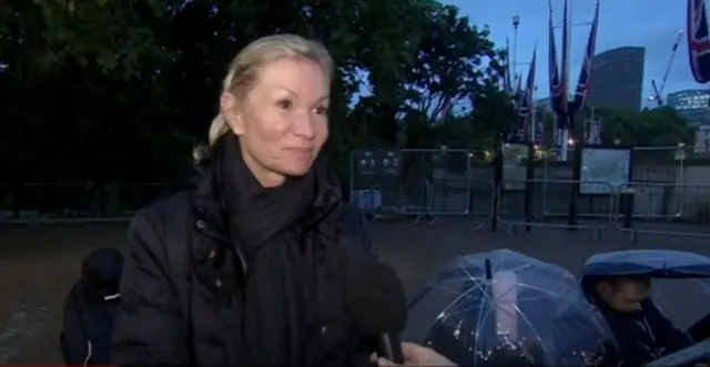 Valerie speaks to BBC News on The Mall