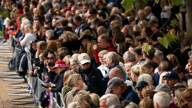 Crowds gather in Westminster