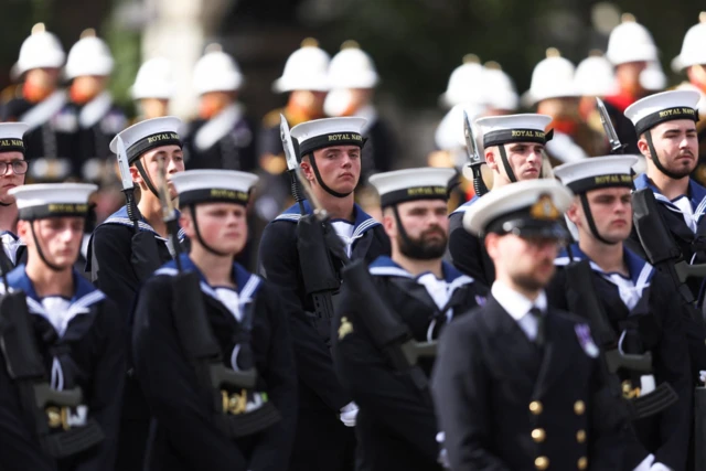 Members of the Royal Navy in uniform