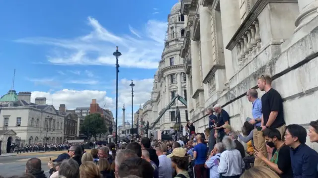 Crowds of people in Westminster