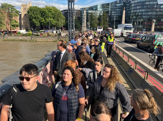 Queue on Lambeth Bridge