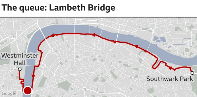 Graphic showing Lambeth Bridge