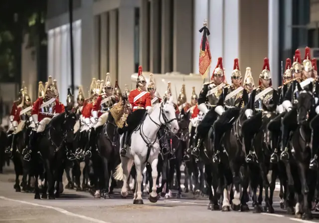 Horse Guards on their mounts