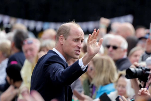 Prince William greets crowds outside Sandringham