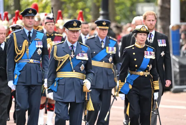 Prince William, King Charles, Princess Anne, Prince Harry