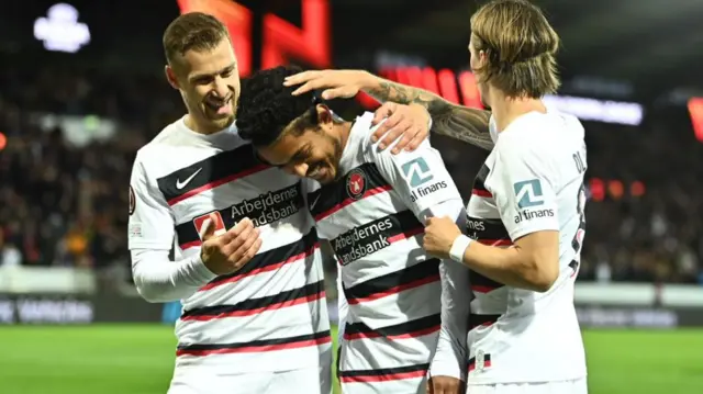 Midtjylland players celebrate