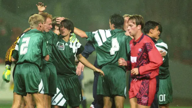 Skonto Riga celebrate at Pittodrie
