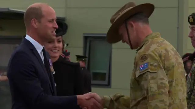 Prince William and Catherine meeting a solider from Austrialia