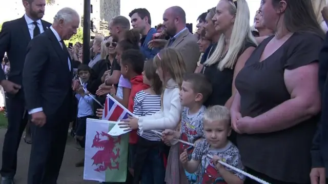 King Charles meeting with members of the public