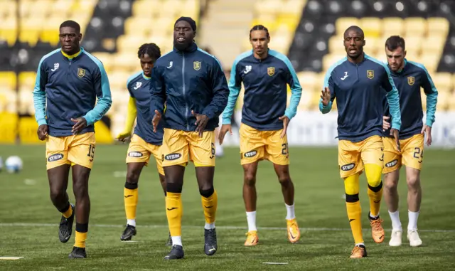 Livingston players warm up