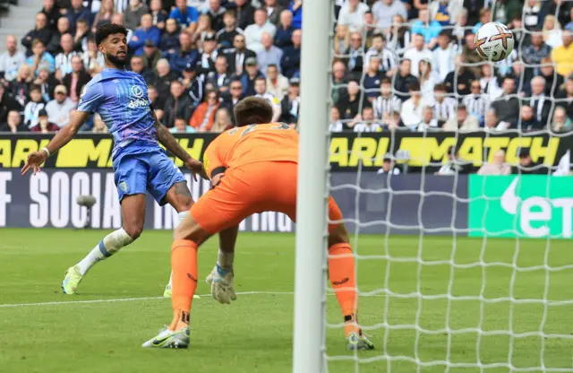 Philip Billing (L) scores his