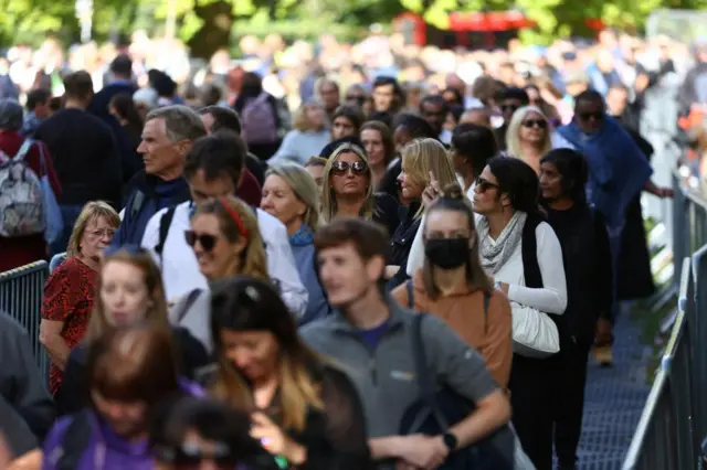 The queue at Southwark Park