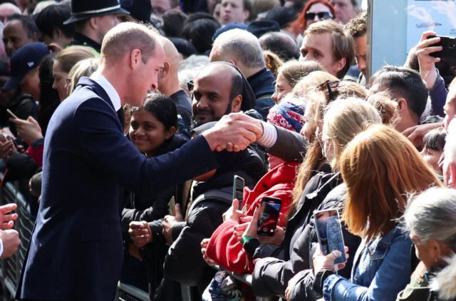 Prince William meets crowds along Albert Embankment