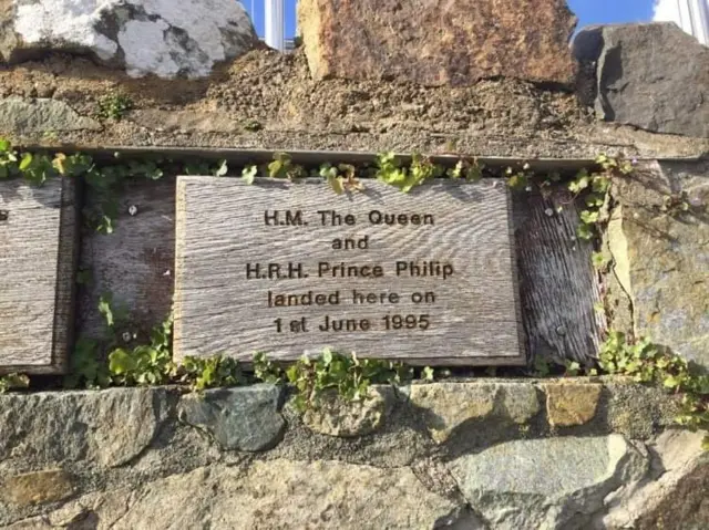 The memorial plaque in Solva harbour