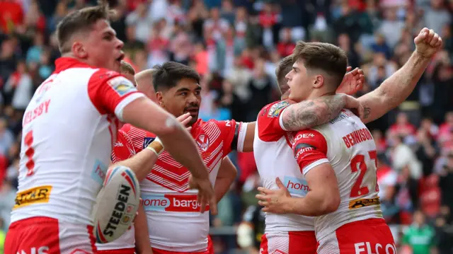 St Helens celebrate