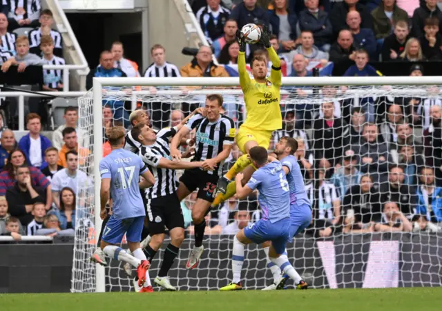 Bournemouth's Neto collects the ball against Newcastle