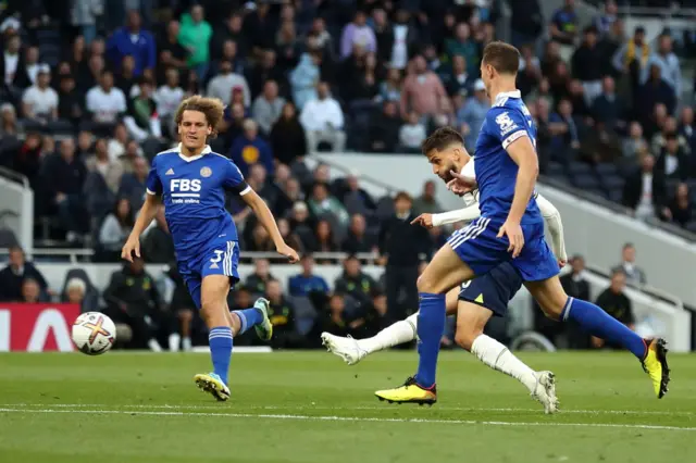 Rodrigo Bentancur scores Tottenham's third goal of the game to make it 3-2