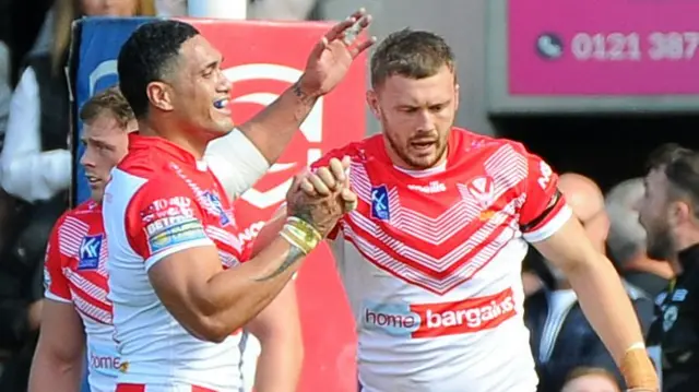 St Helens celebrate