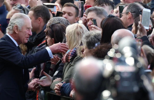 King Charles meets crowds at Lambeth Embankment