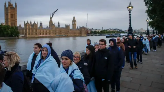 The queue by the River Thames