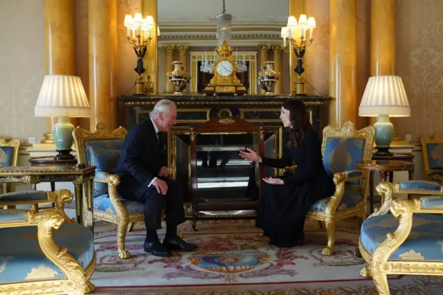 King Charles III with Jacinda Ardern