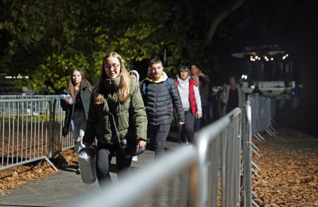 People queue at Southwark Park