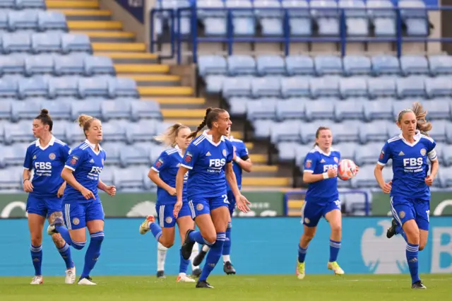 Leicester celebrate a goal back