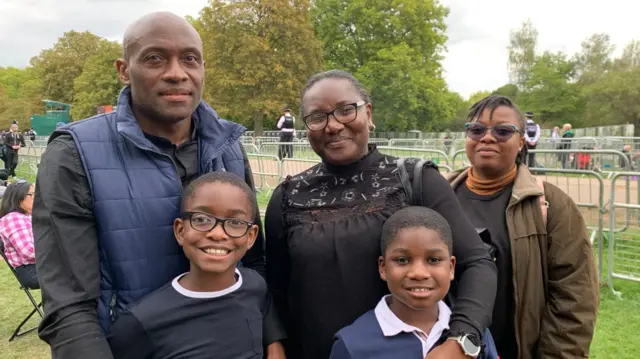 Lloney, Elvira, and their children Mas and Eyole - with Elvira’s sister Marvelle Mbua