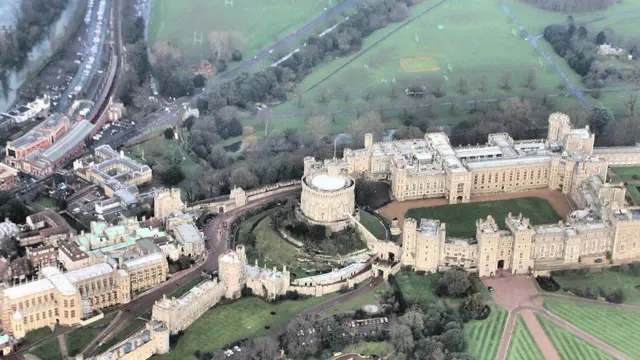 An aerial view of Windsor Castle