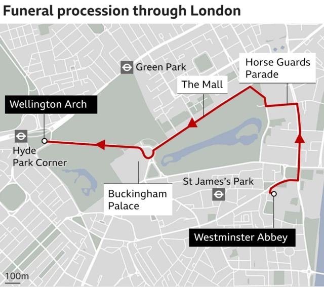 Procession route graphic