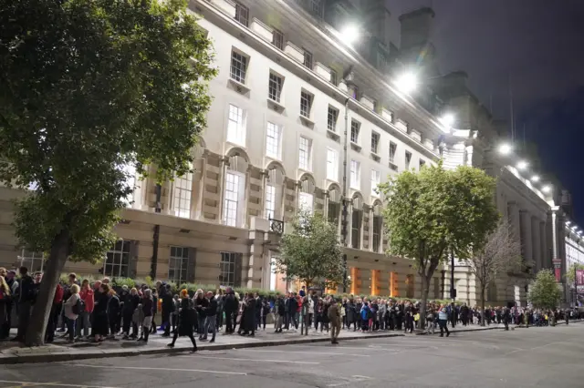 Members of the public in the queue in Westminster