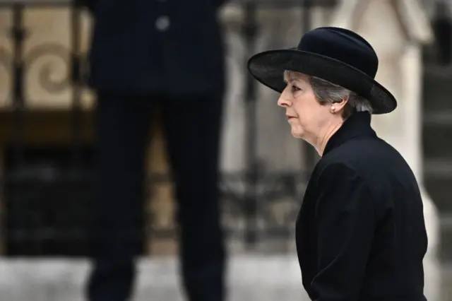 Former British Prime Minister Theresa May arrives